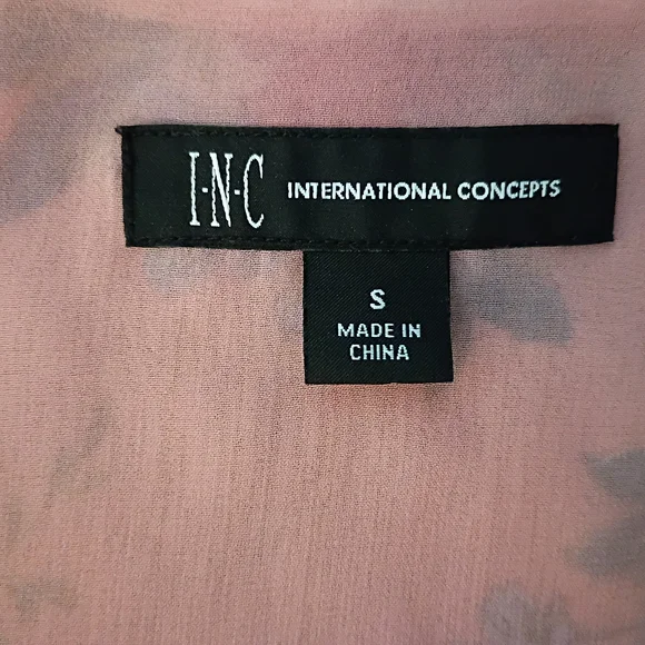 INC International Concepts Pink Wrap Blouse with 3/4 Sleeves Size Small - Picture 2 of 3